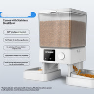 Automatic Cat Feeder With Dual Bowls Visual Timer-Controlled Portion-Adjustable Smart Pet Feeder For Cat Food