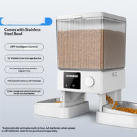 Automatic Cat Feeder With Dual Bowls Visual Timer-Controlled Portion-Adjustable Smart Pet Feeder For Cat Food