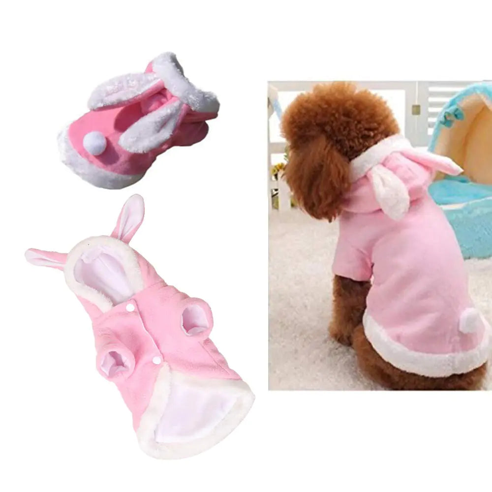 Easter Bunny Dog Costume Puppy Hoodies Dog Clothes pet Suit for Small Dogs Cats (Color : Pink Size : m)