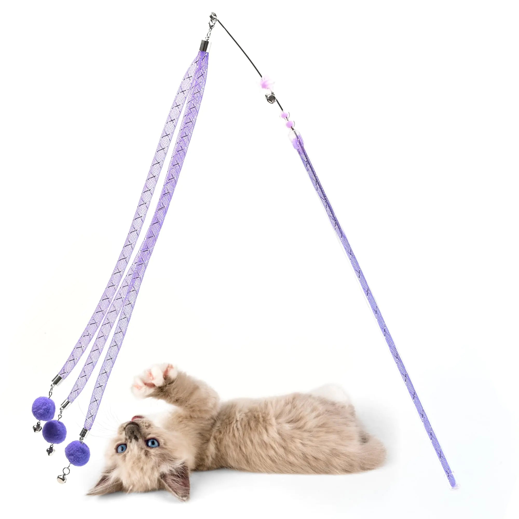 KINDABLU Interactive Cat Toy Wand with Feather – Perfect Cat Toys for Indoor Cats Engaging Cat Toys for Active Playtime and Exercise Fun Cat Wand and Cat Fishing Pole for Endless Entertainment