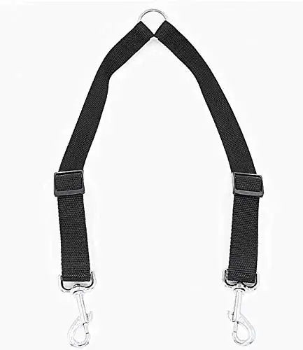 Adjustable Heavy Duty 11-20 inches Nylon Splitter Premium Quality Dog Leash Coupler for 2 Dogs Dog Leash Large Dogs Dog leashes for Medium Dogs Dog leashes Dog leashes for Small (Black)