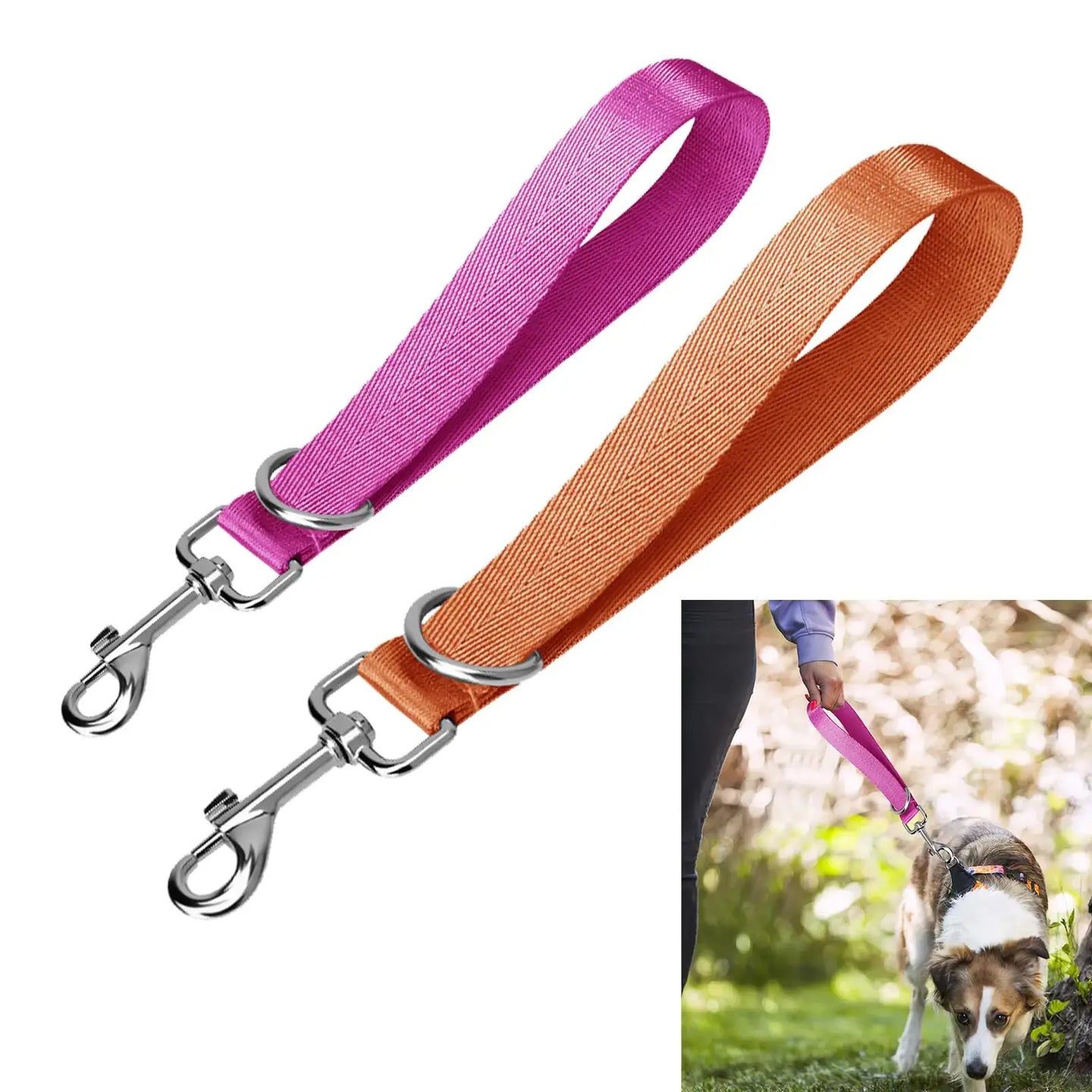 Short Dog Training LeashShort Dog Leash for Dog Traffic LeashDog Training LeashShort Leash for DogsTraffic Handle Leash Short Dog LeadPet Leashes for Large Medium Dogs(Orange and Purple)