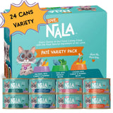 LOVE NALA Wet Cat Food Pate Recipe - Grain Free Wet Cat Food in Broth Natural Cat Pate Wet Food Adult Cat Food Wet - Chicken & Fish Variety - 24 Pack