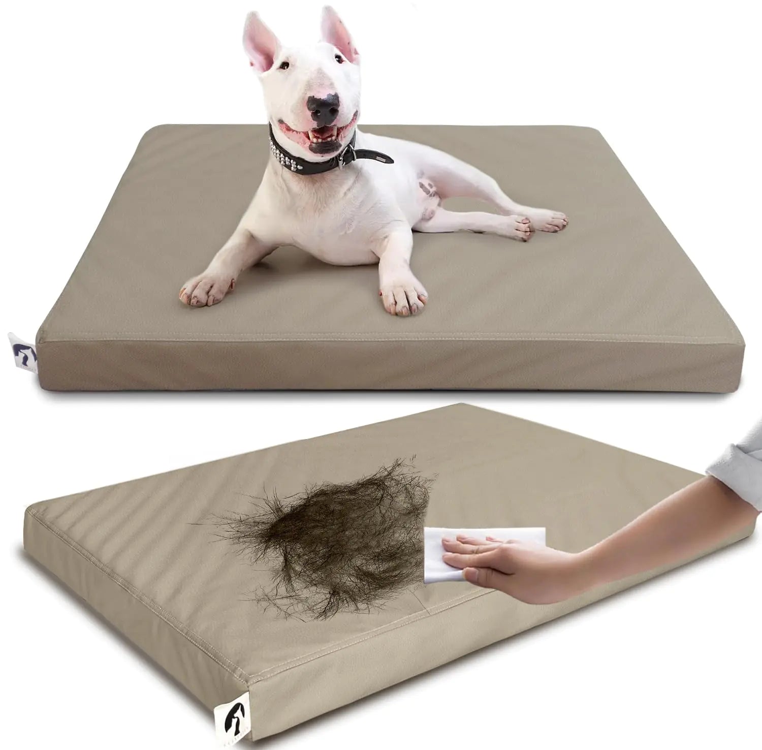 GUANGDEEN Waterproof Dog Bed Leather Hair Resistant Dog Beds with Wipeable Covers Easy Clean Orthopedic Large Pet Crate Mat