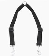 Adjustable Heavy Duty 11-20 inches Nylon Splitter Premium Quality Dog Leash Coupler for 2 Dogs Dog Leash Large Dogs Dog leashes for Medium Dogs Dog leashes Dog leashes for Small (Black)