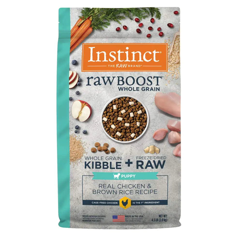 Instinct Raw Boost Puppy Natural Dry Dog Food with Freeze Dried Pieces High Protein Whole Grain Recipe - Real Chicken & Brown Rice 4.5 lb. Bag