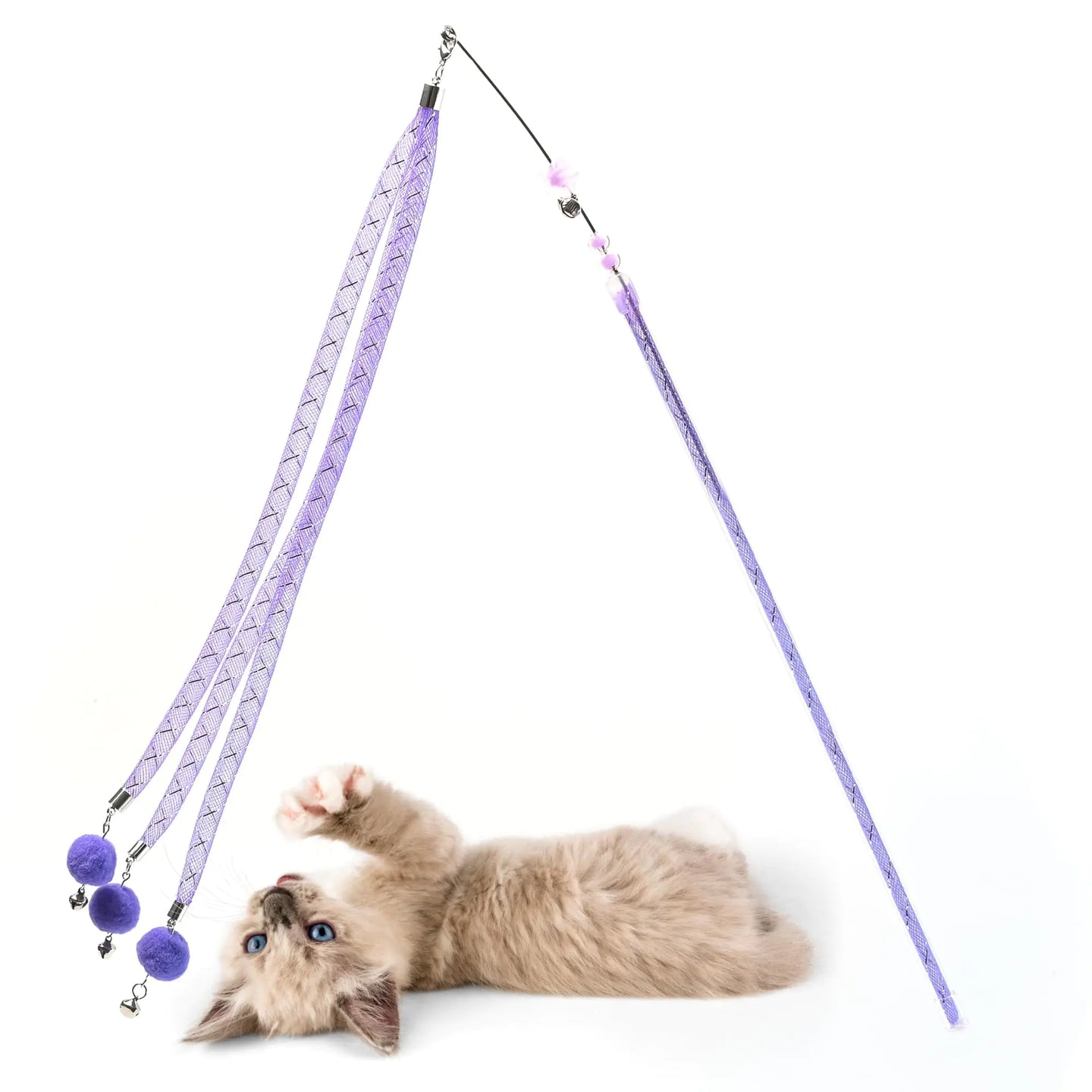 KINDABLU Interactive Cat Toy Wand with Feather – Perfect Cat Toys for Indoor Cats Engaging Cat Toys for Active Playtime and Exercise Fun Cat Wand and Cat Fishing Pole for Endless Entertainment